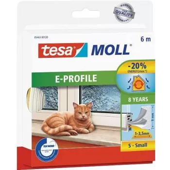 tesamoll 6m ταινία στεγανοποίησης πόρτας/παραθύρου αυτοκόλλητη καφέ (05463-00121-00)