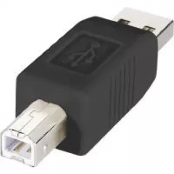 Renkforce USB 2.0 adapter A βύσμα αρσενικό σε B βύσμα αρσενικό, επιχρυσωμένες επαφές, μαύρο