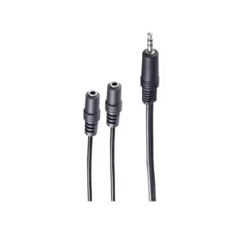 shiverpeaks BASIC-S Καλώδιο προσαρμογέα ήχου Y, 3,5mm στερεοφωνικό βύσμα αρσενικό σε 2x 3,5mm στερεοφωνικές υποδοχές θηλυκές, 0,2m, Μαύρο BS30761