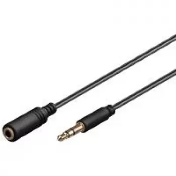 Wentronic Goobay Καλώδιο επέκτασης 3,5mm jack, Μαύρο, 1 m - 3,5mm βύσμα αρσενικό σε 3,5mm υποδοχή θηλυκή, Στερεοφωνικό (97113)