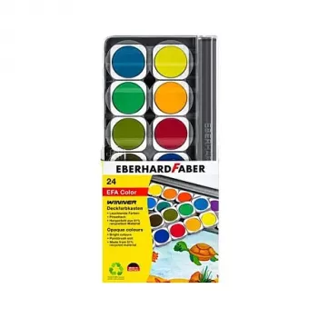 Faber-Castell Eberhard Faber Winner Σετ ακουαρέλας, 24 φωτεινά χρώματα, διαφανές αφαιρούμενο καπάκι χρησιμεύει ως παλέτα ανάμειξης 578324