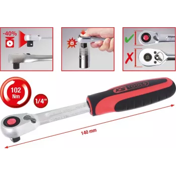 KS TOOLS 1/4 SlimPOWER καστάνια με διακόπτη, 72 δόντια (920.1490)
