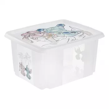 keeeper κουτί αποθήκευσης karolina Stitch, 24 λίτρα περιστρεφόμενο/στοιβαζόμενο κουτί με καπάκι, PP, διαφανές, 1 τεμ. 1223700131900