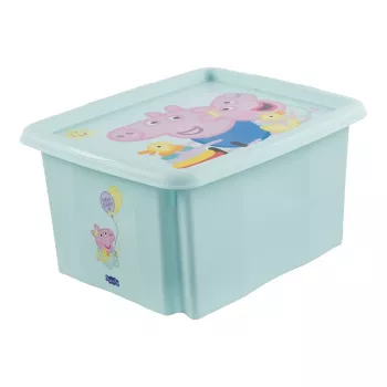 keeeper κουτί αποθήκευσης karolina Peppa Pig, 24 λίτρα περιστρεφόμενο/στοιβαζόμενο κουτί με καπάκι, PP, Aquamarin, 1 τεμ. 1223762433600