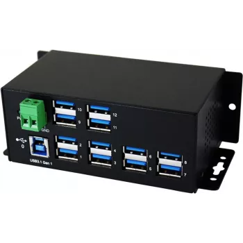 EXSYS EX-1112HMS 12-Port USB 3.2 Gen 1 βιομηχανικό hub DIN ράγας