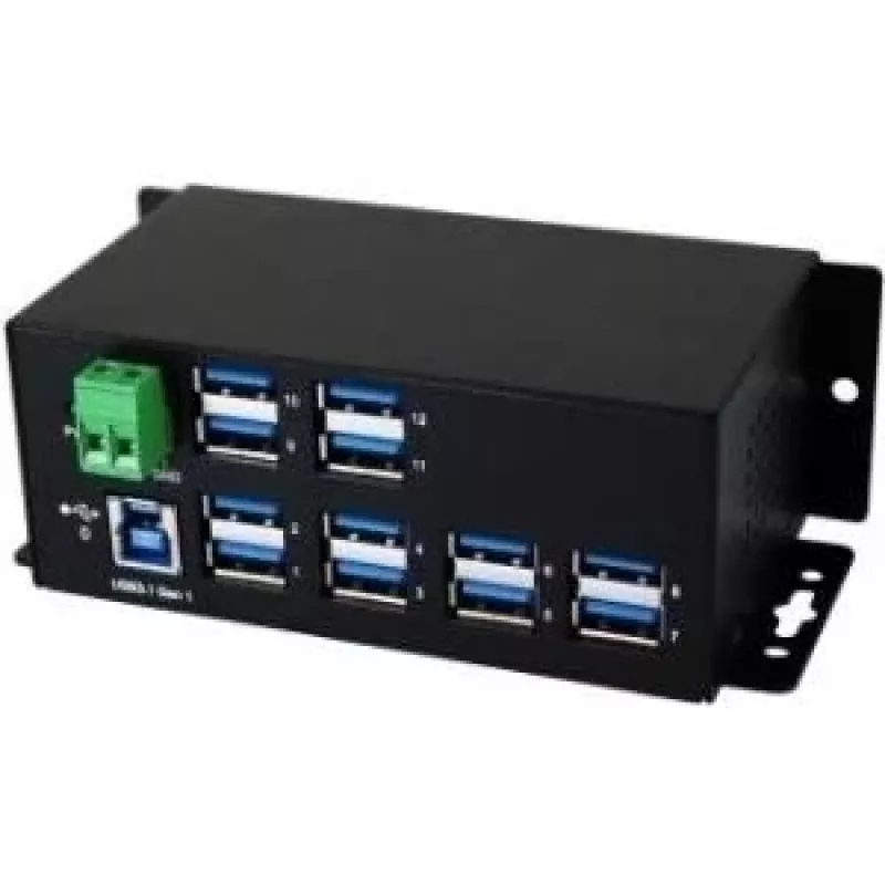 EXSYS EX-1112HMS 12-Port USB 3.2 Gen 1 βιομηχανικό hub DIN ράγας