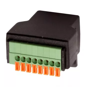 EXSYS EX-49112 προσαρμογέας υποδοχής RJ45 σε 8-Pin Terminal Block με μπουτόν, CAT.5e