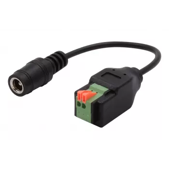 EXSYS καλώδιο προσαρμογέα υποδοχής DC 5,5x2,1mm σε 2-πολικό ακροδέκτη με κουμπί, 15cm EX-49141
