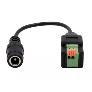 EXSYS καλώδιο προσαρμογέα υποδοχής DC 5,5x2,1mm σε 2-πολικό ακροδέκτη με κουμπί, 15cm EX-49141