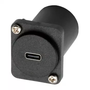 EXSYS D-Typ USB-C υποδοχή θηλυκή σε υποδοχή θηλυκή αντάπτορας, USB 3.2 Gen 1, τοποθέτηση σε πάνελ, μαύρο (EX-49158)