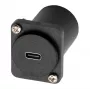 EXSYS D-Typ USB-C υποδοχή θηλυκή σε υποδοχή θηλυκή αντάπτορας, USB 3.2 Gen 1, τοποθέτηση σε πάνελ, μαύρο (EX-49158)