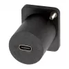 EXSYS D-Typ USB-C υποδοχή θηλυκή σε υποδοχή θηλυκή αντάπτορας, USB 3.2 Gen 1, τοποθέτηση σε πάνελ, μαύρο (EX-49158)