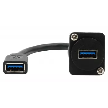 EXSYS EX-49165 D-Typ ενσωματωμένη USB-A υποδοχή θηλυκή σε υποδοχή θηλυκή καλώδιο αντάπτορας, USB 3.2 Gen 1, 20 cm
