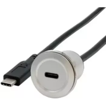EXSYS EX-49183 Μεταλλικός προσαρμογέας ενσωμάτωσης, υποδοχή USB-C σε βύσμα, USB 3.2 Gen 1, 30 cm