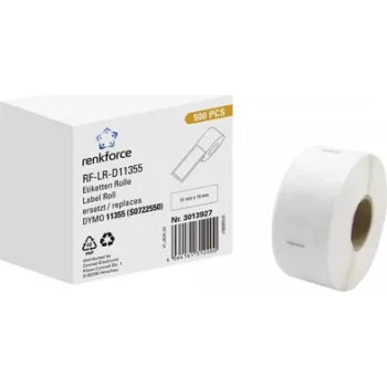 Renkforce RF-6027854 Συμβατές ετικέτες διευθύνσεων DYMO 11355 51 x 19 mm λευκό χαρτί μόνιμη κόλληση 500 ετικέτες/ρολό