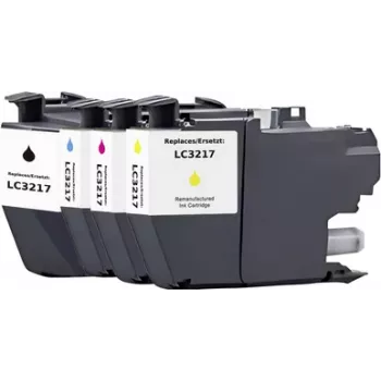 Renkforce RF-6952440 Συμβατή συνδυασμένη συσκευασία δοχείων μελανιού για Brother LC-3217 Σειρά (Μαύρο, Κυανό, Ματζέντα, Κίτρινο, συσκευασία 4 τεμ.)