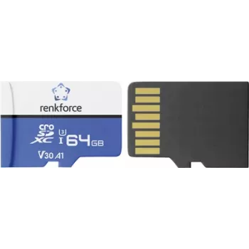 Renkforce RFEmSD64 microSDXC 64 GB A1 V30 U3 Class 10 Κάρτα μνήμης με προσαρμογέα SD RF-7488704