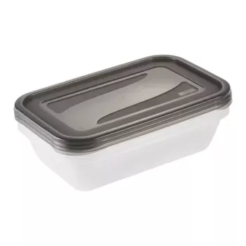 keeeper fredo fresh Σετ δοχείων αποθήκευσης, 3 x 2,4 L, ορθογώνια, διαφανή με γκρι καπάκια 3067982700000