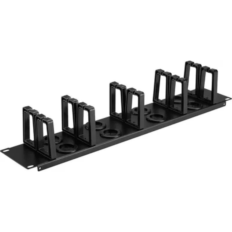 Renkforce RF-7116968 19 ιντσών Rack Πάνελ διαχείρισης καλωδίων 2U 360° περιστρεφόμενα στηρίγματα καλωδίων Μαύρο