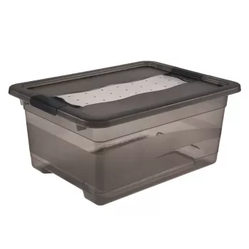 keeeper Cornelia Κουτί αποθήκευσης, 12 L, Κρυστάλλινο γκρι Διαφανές, με συρόμενο καπάκι 1094182700000