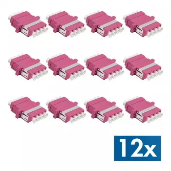 LogiLink LC-Duplex Quad Σετ υποδοχών οπτικής ίνας, Μωβ, 12 τεμ. FA04LC7