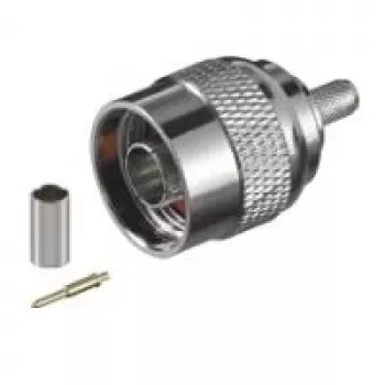 Wentronic Goobay N-Typ βύσμα αρσενικό crimp για καλώδιο RG58, 5,2 mm, χρυσή ακίδα, 50 Ohm 11361