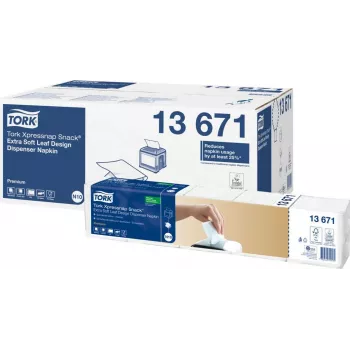 TORK Xpressnap Snack® Χαρτοπετσέτα 13671, 1 φύλλου Λευκή, 200 χαρτοπετσέτες ανά συσκευασία, 8 συσκευασίες (1600 συνολικά)