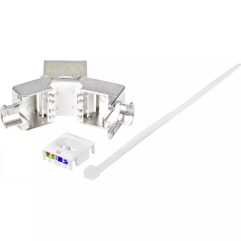 Renkforce RF-4531196 RJ45 θηλυκό βύσμα Cat.6a θωρακισμένο ασημί