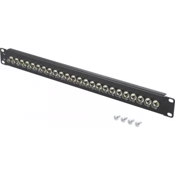 Renkforce RF-4541184 19 inch 1U patch panel BNC για ράφι, 16 θύρες, μαύρο