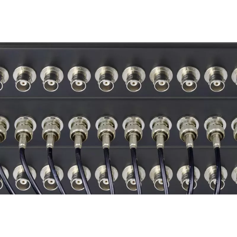 Renkforce RF-4541184 19 inch 1U patch panel BNC για ράφι, 16 θύρες, μαύρο