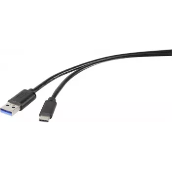 Renkforce RF-4599658 καλώδιο USB 3.2 Gen 1, USB-A σε USB-C, 0,5 m, μαύρο