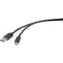 Renkforce RF-4599658 καλώδιο USB 3.2 Gen 1, USB-A σε USB-C, 0,5 m, μαύρο