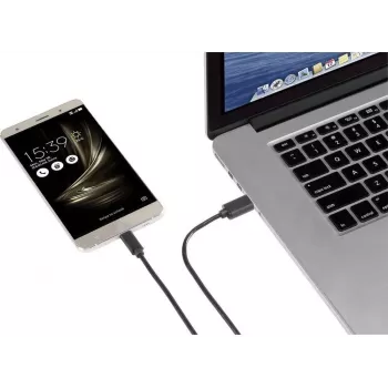 Renkforce RF-4599658 καλώδιο USB 3.2 Gen 1, USB-A σε USB-C, 0,5 m, μαύρο