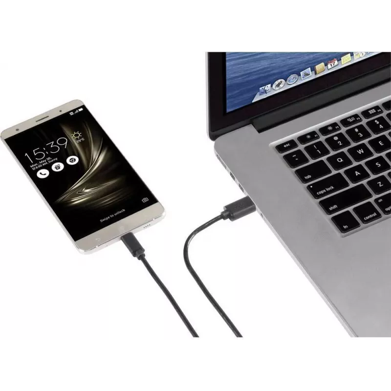 Renkforce RF-4599658 καλώδιο USB 3.2 Gen 1, USB-A σε USB-C, 0,5 m, μαύρο