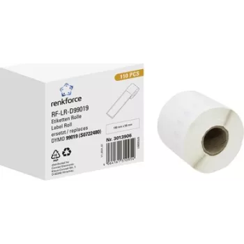 Renkforce RF-6027812 ρολό ετικετών για DYMO LabelWriter, 190 x 54 mm, λευκό χαρτί, μόνιμη κόλλα, 110 ετικέτες