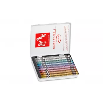 Caran d'Ache Neocolor I Metallic κηρομπογιές, σετ 10 τεμ., στρογγυλές με χάρτινο περίβλημα 7004.310