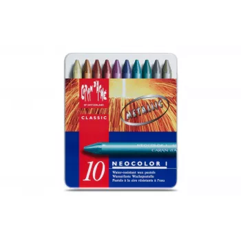 Caran d'Ache Neocolor I Metallic κηρομπογιές, σετ 10 τεμ., στρογγυλές με χάρτινο περίβλημα 7004.310