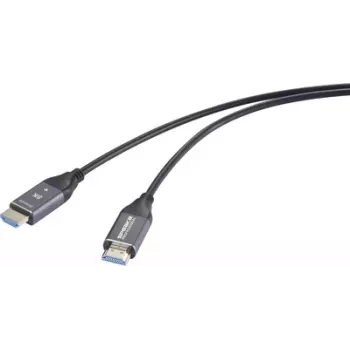 SpeaKa Professional καλώδιο σύνδεσης HDMI οπτικής ίνας HDMI-A αρσενικό σε αρσενικό 50 m μαύρο (SP-12842676)