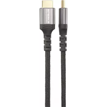 SpeaKa Professional καλώδιο σύνδεσης HDMI 0,50 m γκρι μεταλλικό περίβλημα 4K UHD SP-13125596