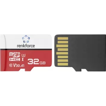 Renkforce RFEmSD32 κάρτα microSDHC 32 GB A1, V30, UHS-I, με αντάπτορα SD RF-7488100
