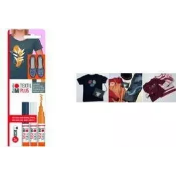 Marabu Textil Painter Plus Σετ μαρκαδόρων υφασμάτων, 3 mm στρογγυλή μύτη, διάφορα χρώματα, 3 τεμ. 0118000000081
