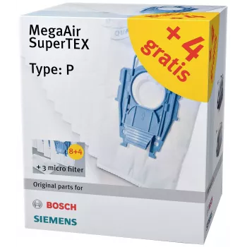 Siemens VZ123FP MegaAir SuperTEX σετ σακουλών ηλεκτρικής σκούπας (τύπος G/G ALL, 4 σακούλες + 1 μικροφίλτρο)
