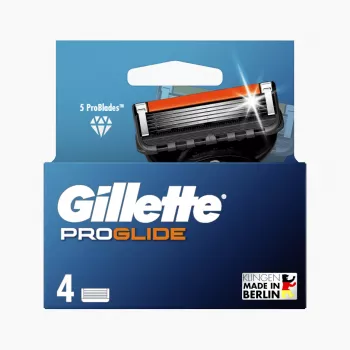 Gillette ProGlide ανταλλακτικές λεπίδες ξυρίσματος για άνδρες, 4 λεπίδες, 5 αντικολλητικές λεπίδες + trimmer ακριβείας, Lubrastrip, συμβατές με λαβές Fusion5 8001090456366