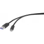 Renkforce RF-4535908 καλώδιο USB 3.2 Gen 1, USB-A σε USB-C, 3 m, μαύρο