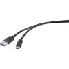Renkforce RF-4535908 καλώδιο USB 3.2 Gen 1, USB-A σε USB-C, 3 m, μαύρο