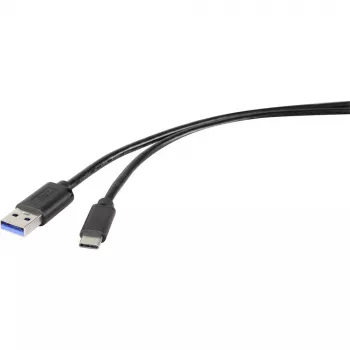 Renkforce RF-4535908 καλώδιο USB 3.2 Gen 1, USB-A σε USB-C, 3 m, μαύρο