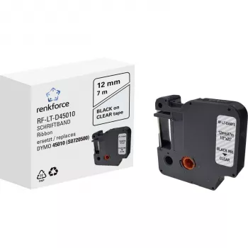 RENKFORCE RF-LT-D45010 συμβατή μελανοταινία DYMO D1 12mm διαφανής μαύρο σε 7m RF-6027820