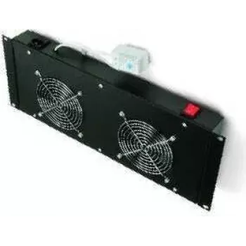 TRITON RAB-CH-X21-S μονάδα ανεμιστήρων rack 19 ιντσών 4U με 2 αθόρυβους ανεμιστήρες, οριζόντια ροή αέρα, θερμοστάτη, μαύρη