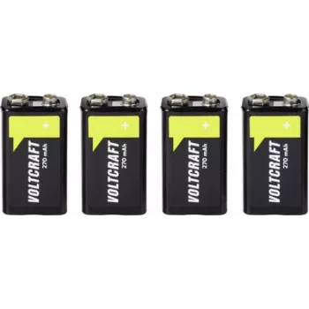 VOLTCRAFT μπαταρία 9 V Block NiMH 270 mAh 8,4 V Ready to Use, συσκευασία 4 τεμ. (VC-17275530)