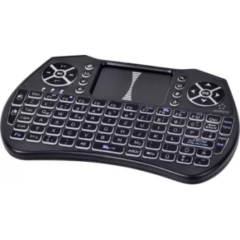 Renkforce RF-MWK-103 ασύρματο πληκτρολόγιο με ενσωματωμένο touchpad, γερμανικό QWERTZ, μαύρο RF-7481488